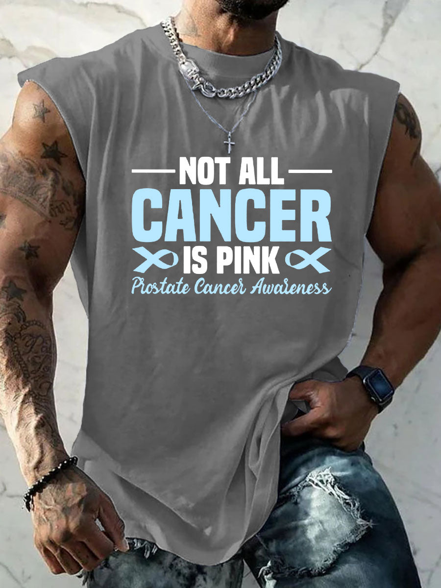 Men's Prostate Cancer Awareness Print Casual Tank Top