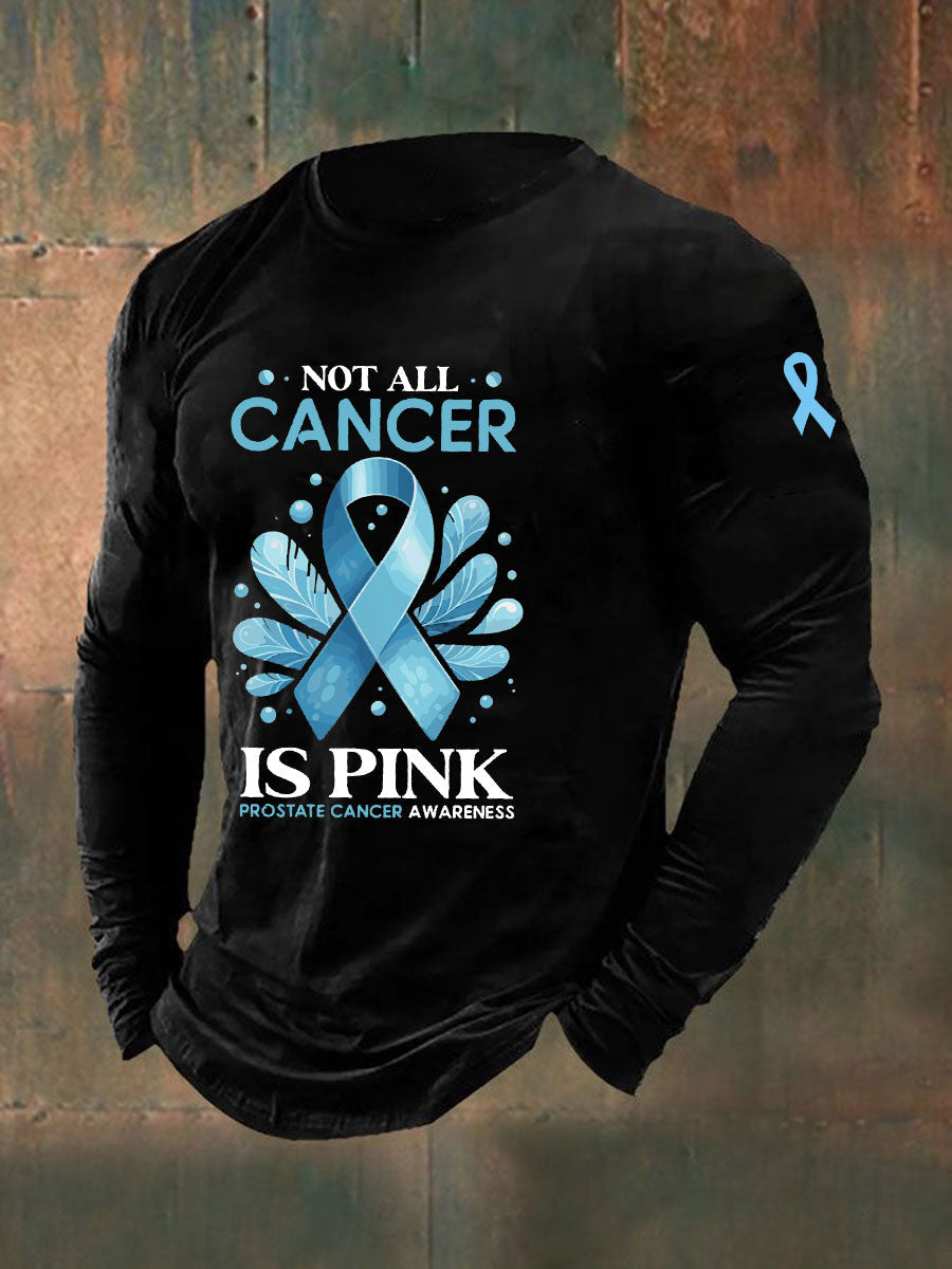 Men's Prostate Cancer Awareness Print Casual T-Shirt