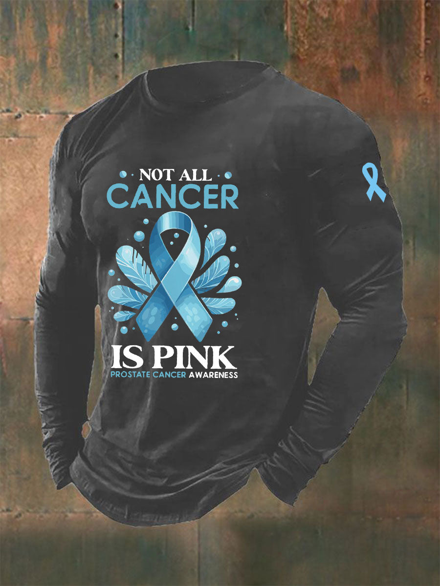Men's Prostate Cancer Awareness Print Casual T-Shirt