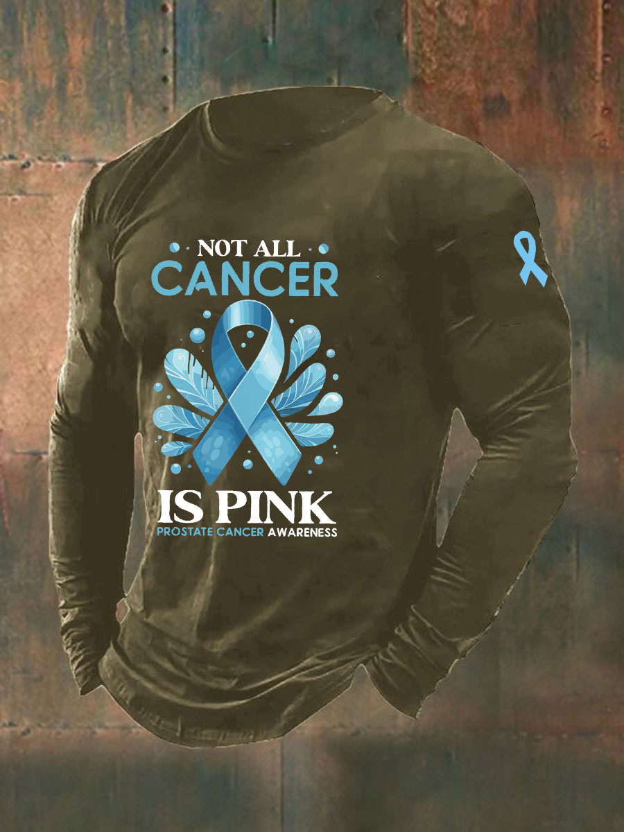Men's Prostate Cancer Awareness Print Casual T-Shirt