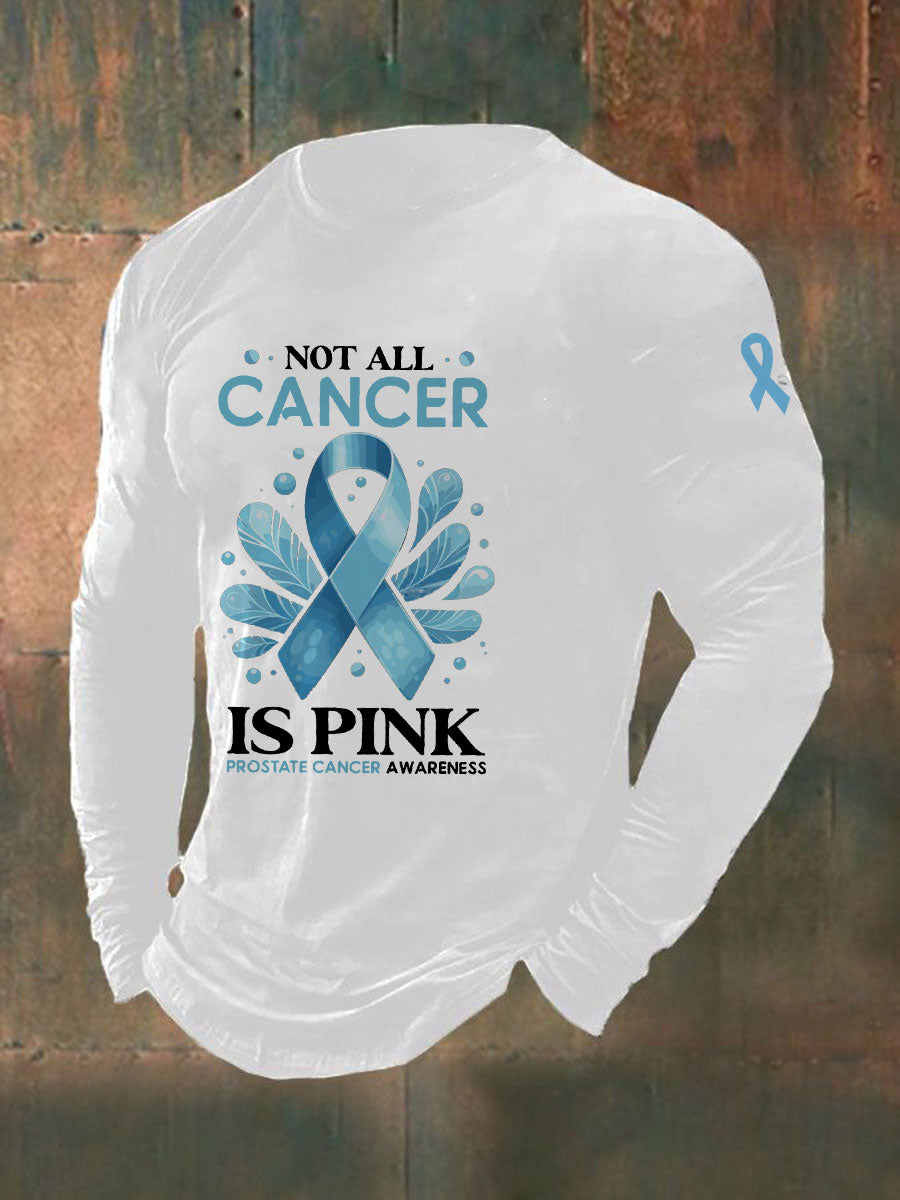 Men's Prostate Cancer Awareness Print Casual T-Shirt