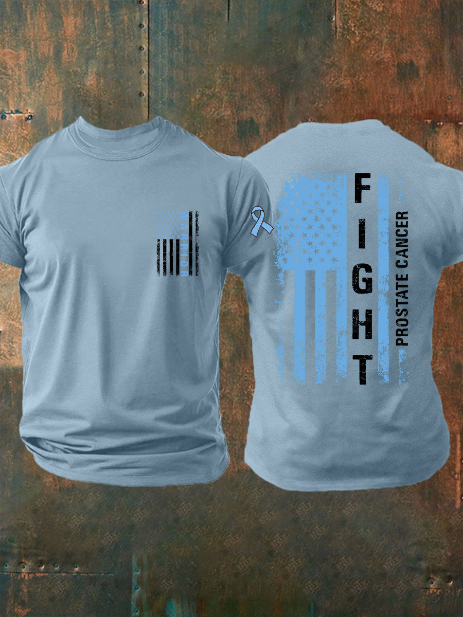 Men's Prostate Cancer Awareness Print Casual T-Shirt