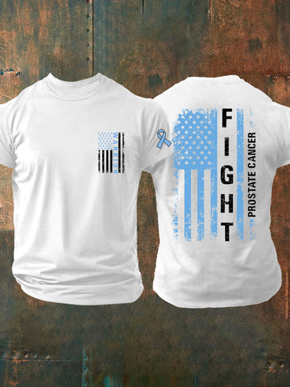 Men's Prostate Cancer Awareness Print Casual T-Shirt