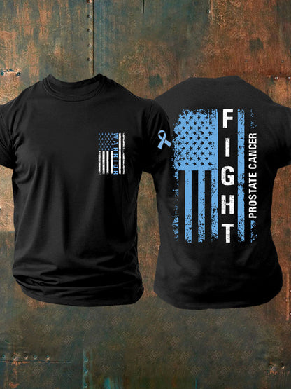 Men's Prostate Cancer Awareness Print Casual T-Shirt
