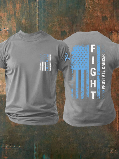 Men's Prostate Cancer Awareness Print Casual T-Shirt