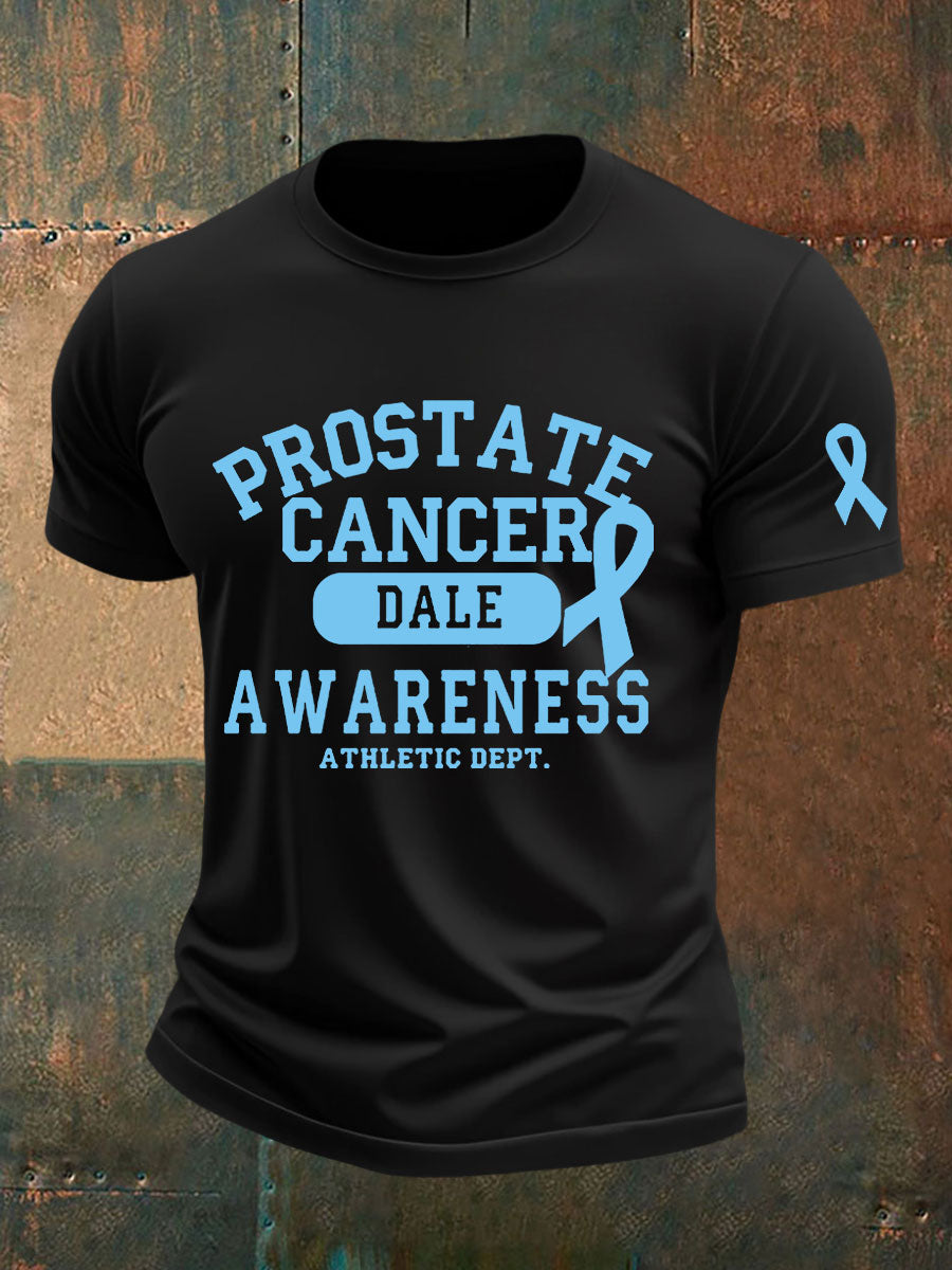 Men's Prostate Cancer Awareness Print Casual T-Shirt