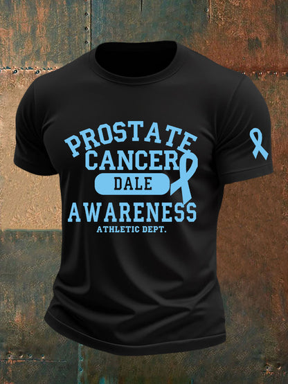Men's Prostate Cancer Awareness Print Casual T-Shirt