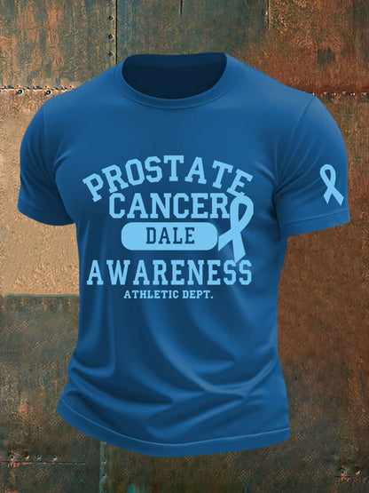 Men's Prostate Cancer Awareness Print Casual T-Shirt