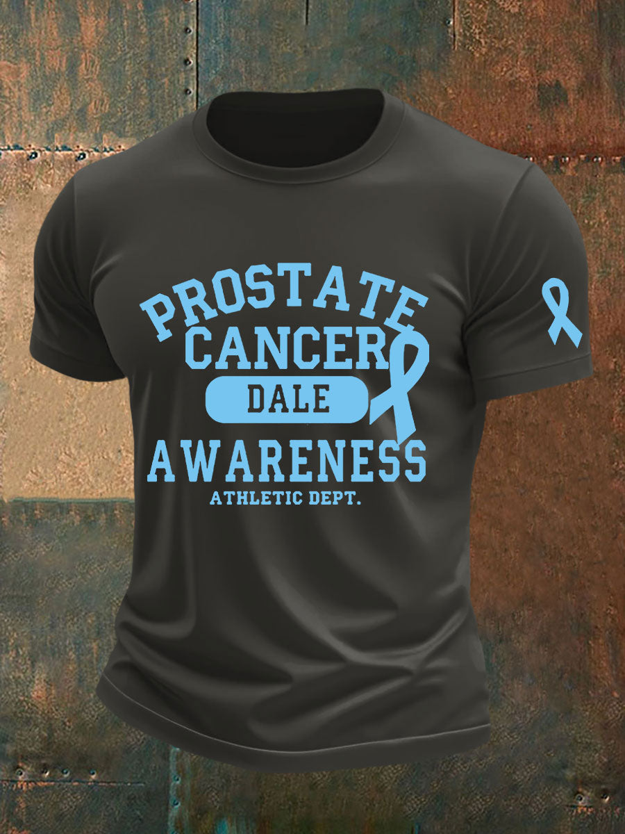 Men's Prostate Cancer Awareness Print Casual T-Shirt