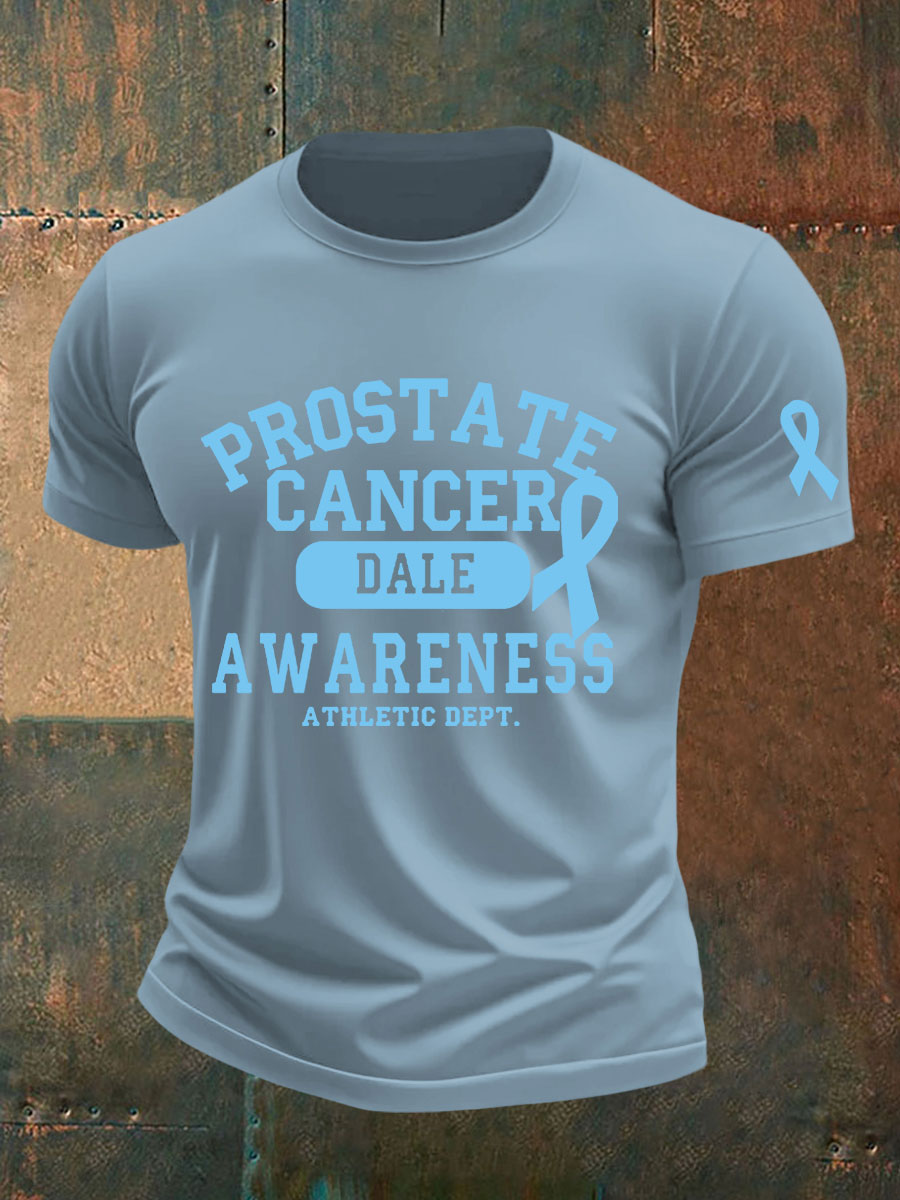 Men's Prostate Cancer Awareness Print Casual T-Shirt