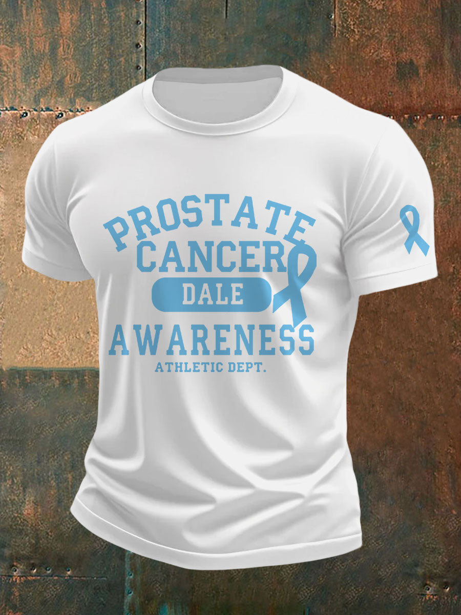 Men's Prostate Cancer Awareness Print Casual T-Shirt