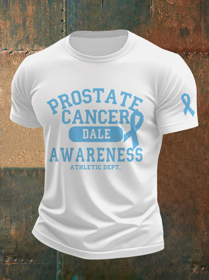Men's Prostate Cancer Awareness Print Casual T-Shirt