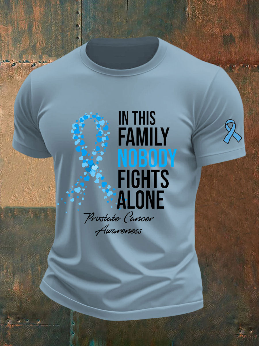 Men's Prostate Cancer Awareness Print Casual T-Shirt