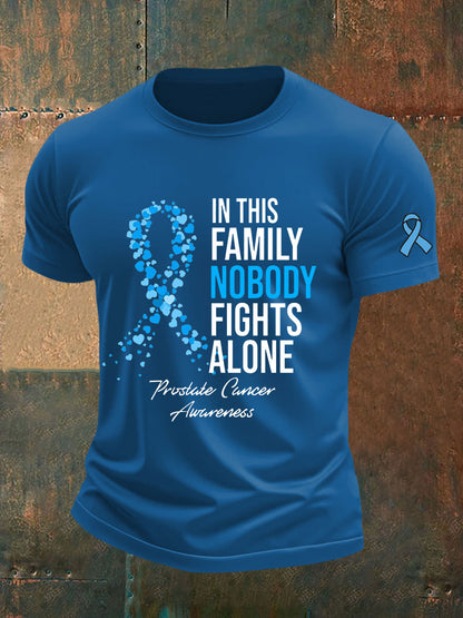 Men's Prostate Cancer Awareness Print Casual T-Shirt