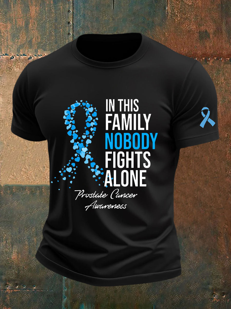 Men's Prostate Cancer Awareness Print Casual T-Shirt