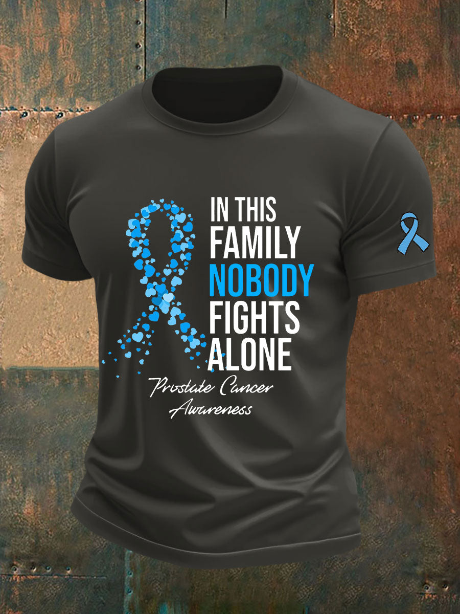 Men's Prostate Cancer Awareness Print Casual T-Shirt