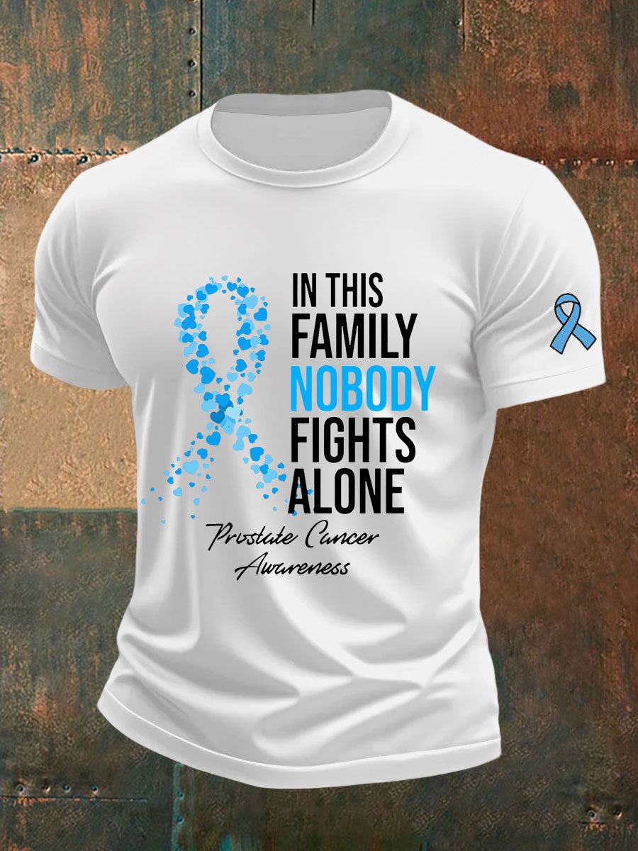 Men's Prostate Cancer Awareness Print Casual T-Shirt
