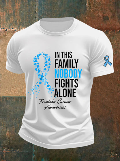 Men's Prostate Cancer Awareness Print Casual T-Shirt