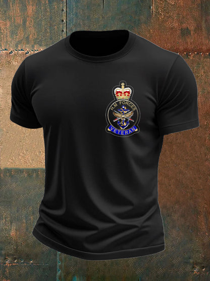 Men's British Veteran imitation cotton short-sleeved T-shirt