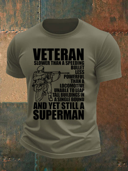 Men's Veteran imitation cotton short-sleeved T-shirt