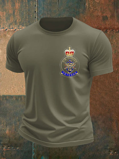 Men's British Veteran imitation cotton short-sleeved T-shirt