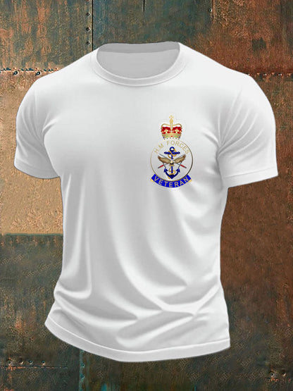 Men's British Veteran imitation cotton short-sleeved T-shirt