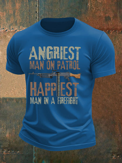 Men's British Veteran imitation cotton short-sleeved T-shirt