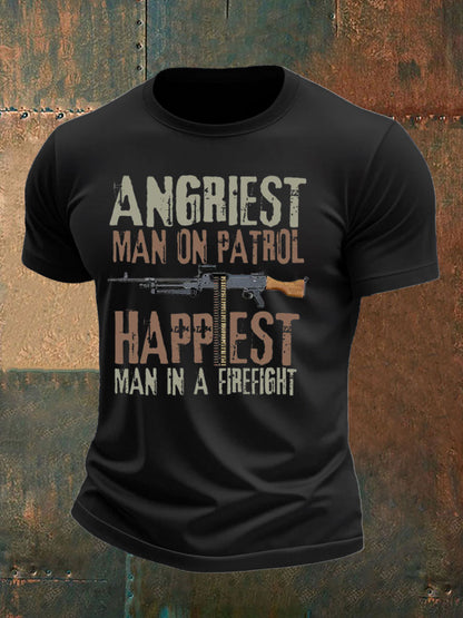 Men's British Veteran imitation cotton short-sleeved T-shirt