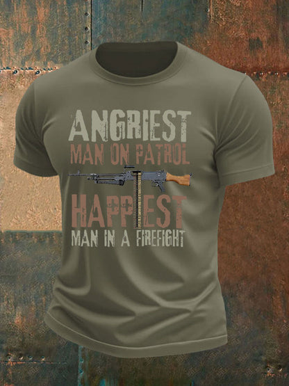 Men's British Veteran imitation cotton short-sleeved T-shirt