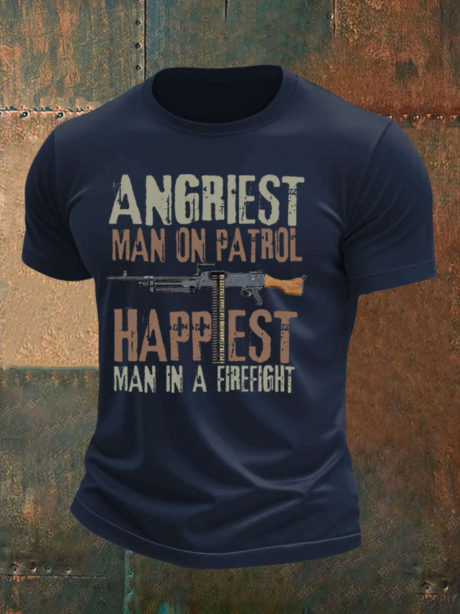 Men's British Veteran imitation cotton short-sleeved T-shirt