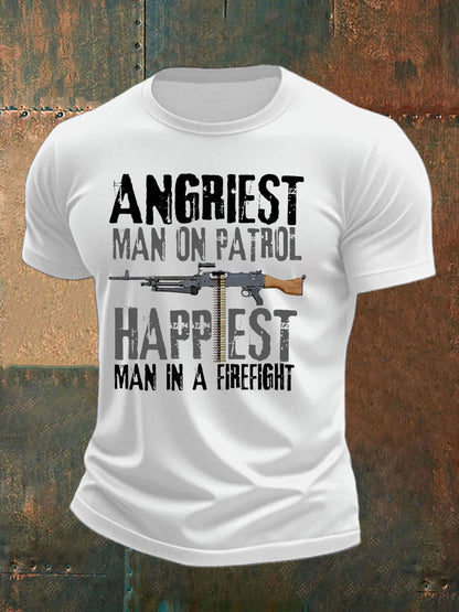 Men's British Veteran imitation cotton short-sleeved T-shirt