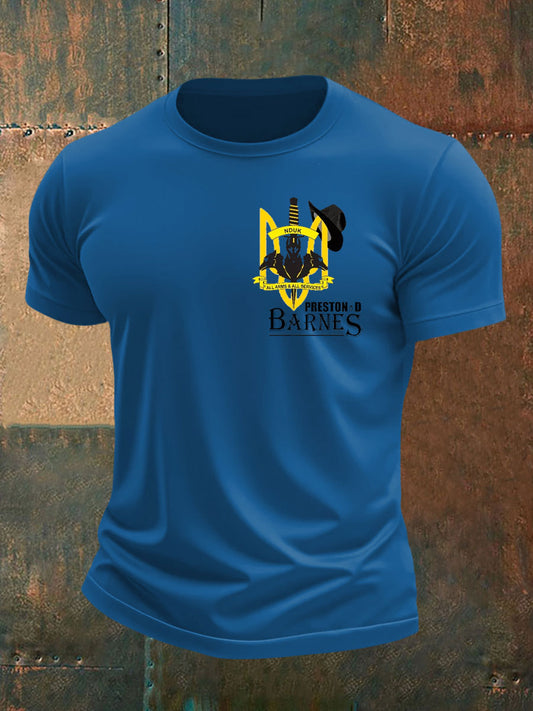 Men's British Veteran imitation cotton short-sleeved T-shirt