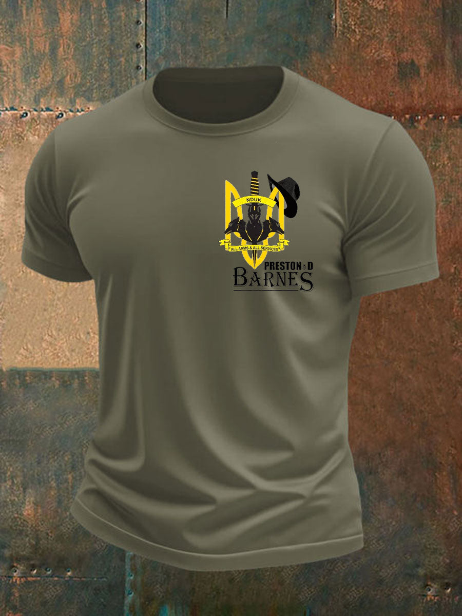 Men's British Veteran imitation cotton short-sleeved T-shirt