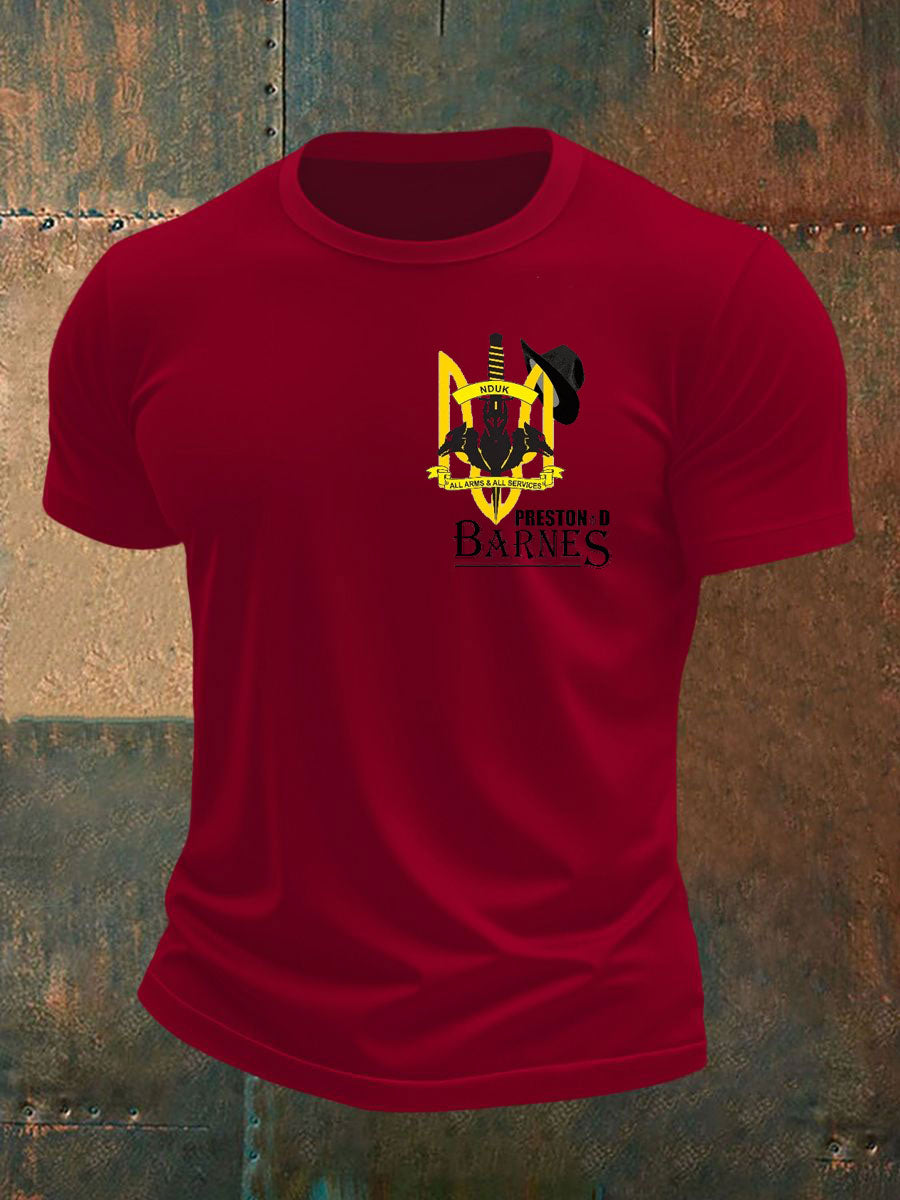 Men's British Veteran imitation cotton short-sleeved T-shirt