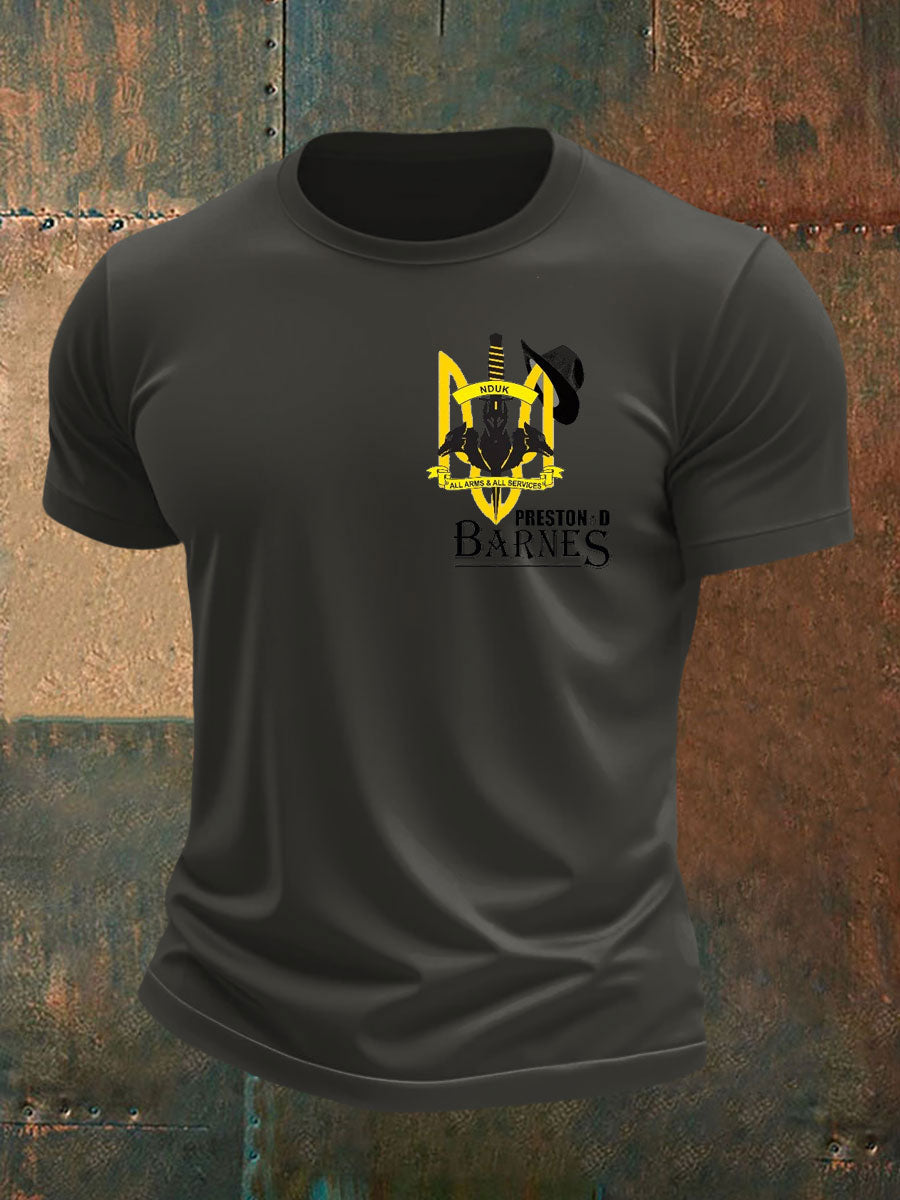 Men's British Veteran imitation cotton short-sleeved T-shirt