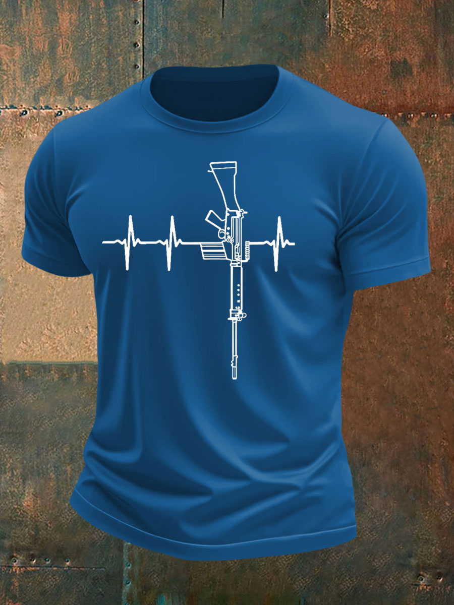 Men's Veteran imitation cotton short-sleeved T-shirt