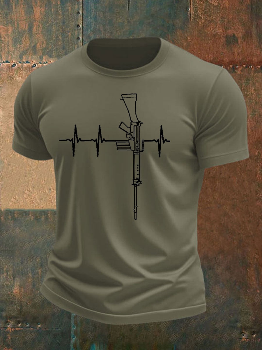 Men's Veteran imitation cotton short-sleeved T-shirt