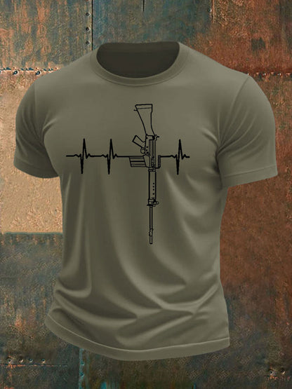 Men's Veteran imitation cotton short-sleeved T-shirt