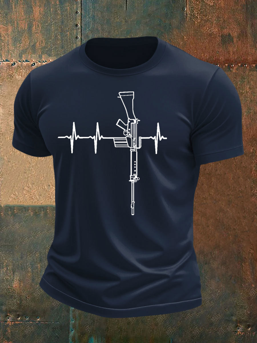 Men's Veteran imitation cotton short-sleeved T-shirt