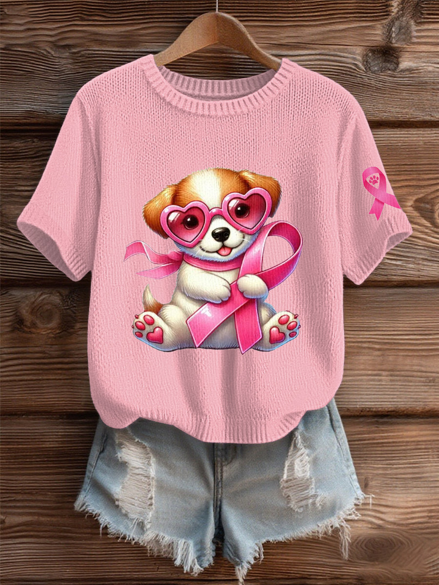 Women's Breast Cancer Pink Cozy Knit Sweater