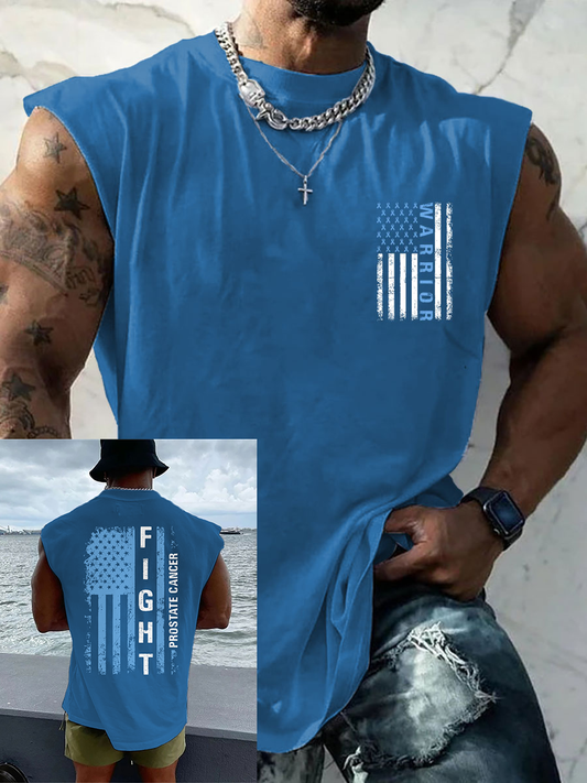 Men's Prostate Cancer Awareness Print Casual Tank Top
