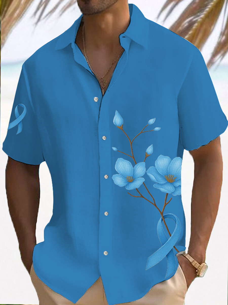 Men's Prostate Cancer Awareness Print Casual Shirt