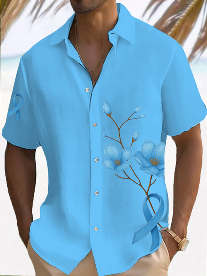 Men's Prostate Cancer Awareness Print Casual Shirt