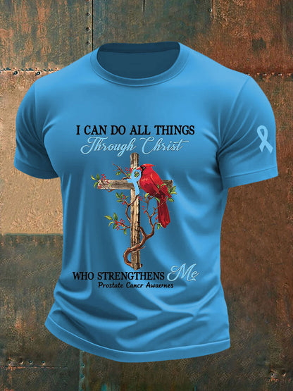 Men's Prostate Cancer Awareness Print Casual T-Shirt