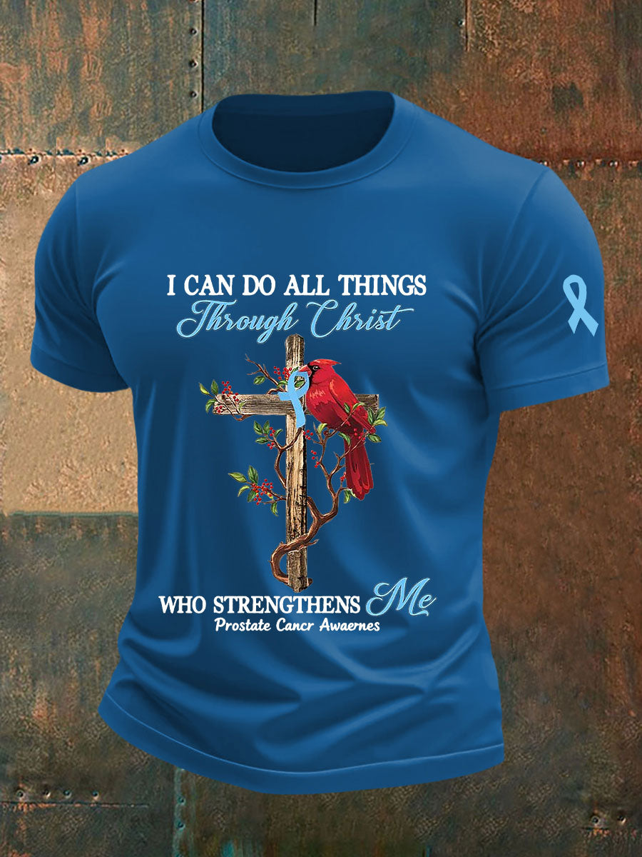 Men's Prostate Cancer Awareness Print Casual T-Shirt