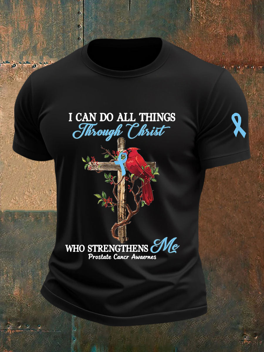 Men's Prostate Cancer Awareness Print Casual T-Shirt