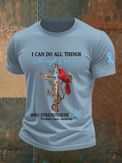 Men's Prostate Cancer Awareness Print Casual T-Shirt