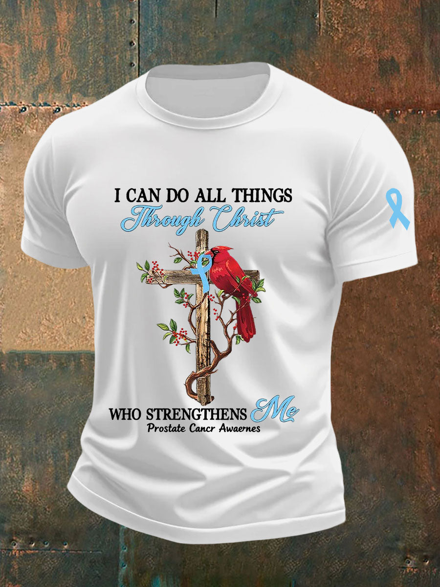 Men's Prostate Cancer Awareness Print Casual T-Shirt