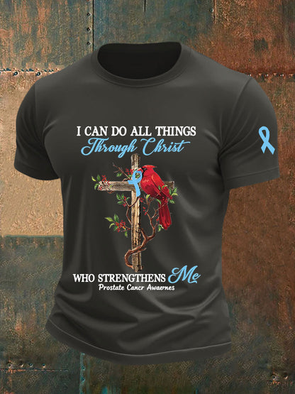 Men's Prostate Cancer Awareness Print Casual T-Shirt