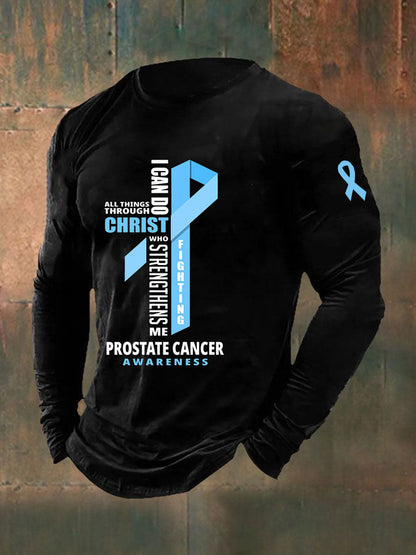 Men's Prostate Cancer Awareness Print Casual T-Shirt